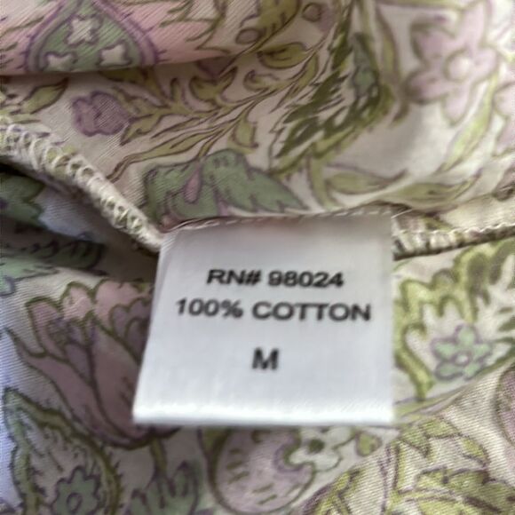 House of Harlow Smocked Floral Josepha Pink Print Flowy Blouse Size Medium - Picture 6 of 6